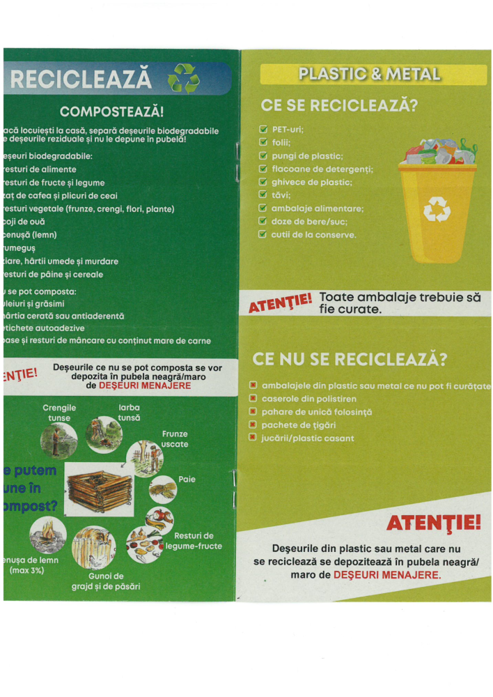 Informații privind reciclarea